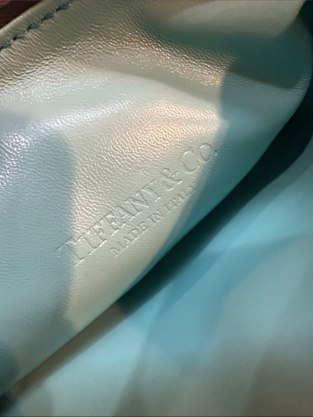 Tiffany & Co. Light Blue Leather Clutch